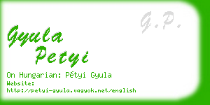 gyula petyi business card