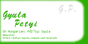 gyula petyi business card